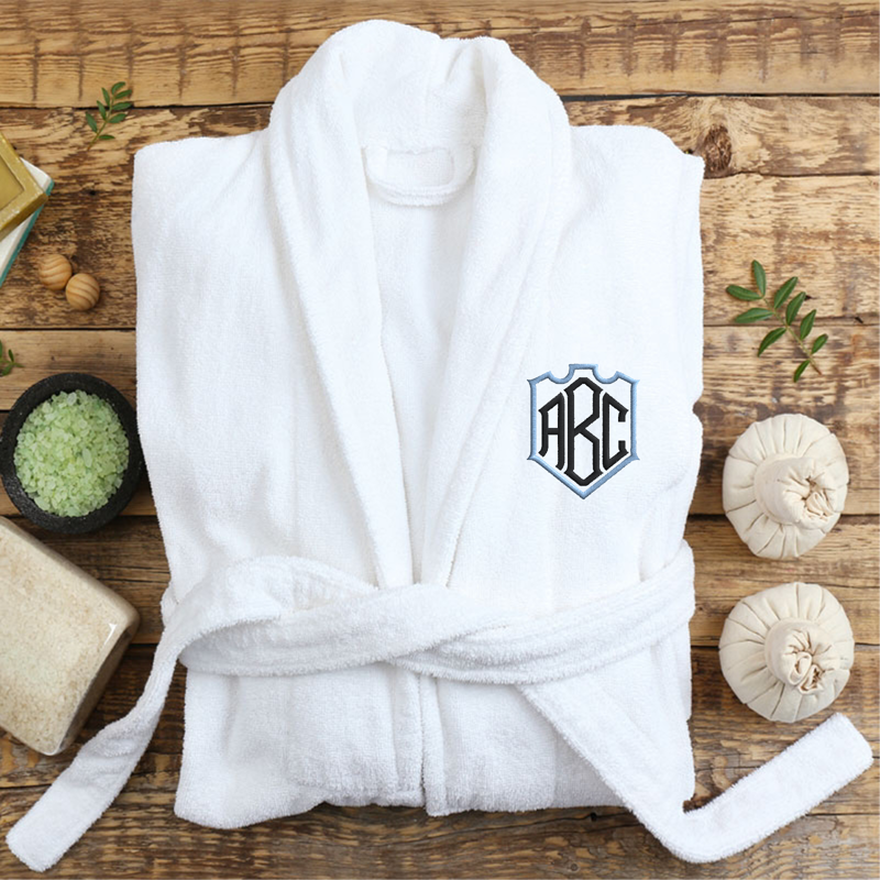 Bademantel mit Diamant Monogram