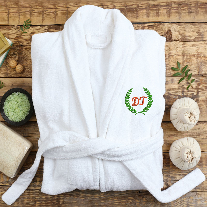 Bademantel mit Kranz Monogram