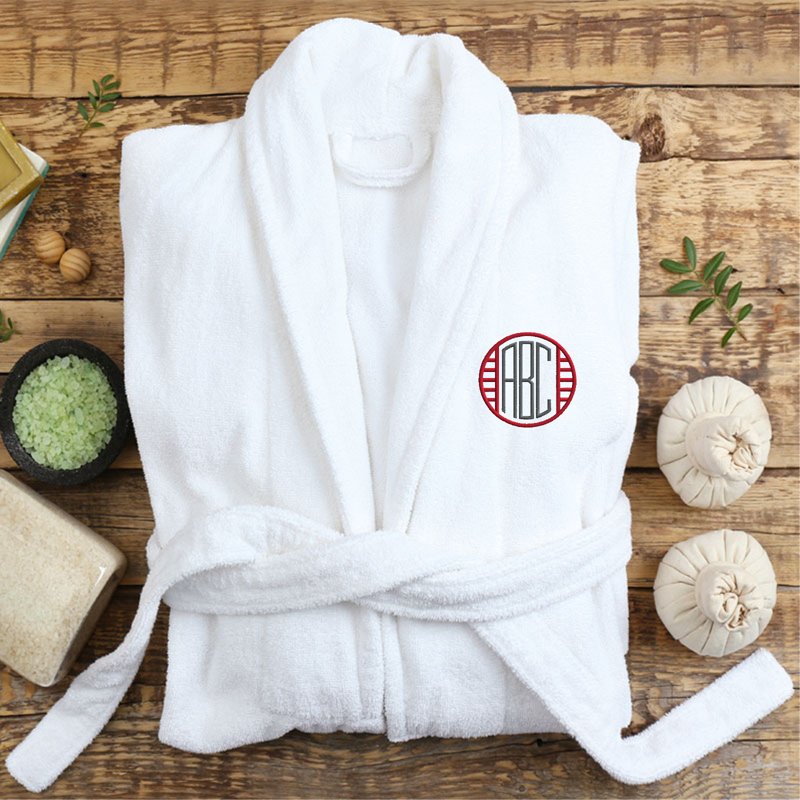 Bademantel mit Kreis Monogram