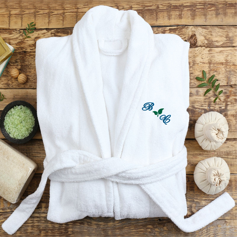 Bademantel mit Blatt Monogram